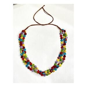 Vibrant Tagua Nut Necklace - Organic Rainforest Jewelry, Adjustable 16" to 22"